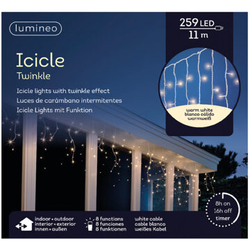 Lumineo Gordijnverlichting IJspegels 11 m Wit