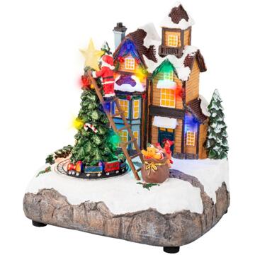 Lumineo Kerstscene everlands kunstkerstboom LED 16x19x22cm multi