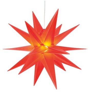 Lumineo Rode Hangende Sterrenlamp Met Led Verlichting - 40cm
