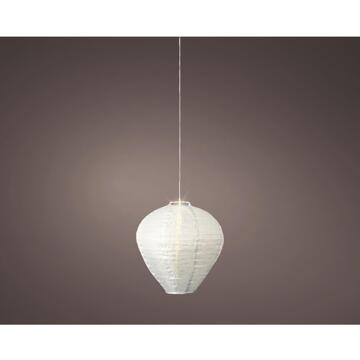 Lumineo Solar lantaarn nylon Ø30xH28cm wit