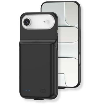 Lunso iPhone 17 Air case - Powerbank hoesje 7000 mAh - Zwart