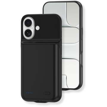 Lunso iPhone 17 case - Powerbank hoesje 7000 mAh - Zwart