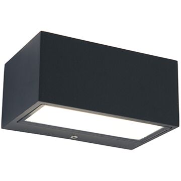 Lutec Gemini small wandlamp 1-lichts donkergrijs IP54