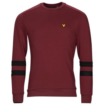 Lyle & Scott sleeve stripe sweat crew sweater rood heren donker rood