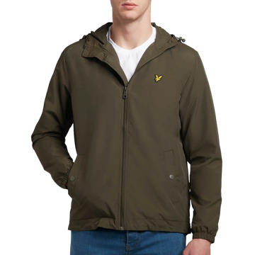 Lyle & Scott Zip Through Hooded Jas Heren olijfgroen - M