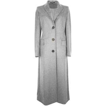 Made in Italia Grijze Virgin Wool Jas & Mantel Made in Italia , Gray , Dames - M,S