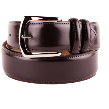 Made in Italia Italiaanse leren riem met messing gesp Made in Italia , Brown , Heren - 115 Cm,130 Cm,105 CM