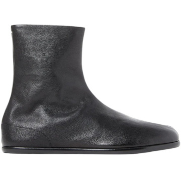 MAISON MARGIELA Leren Tabi Enkellaarzen met Platte Zool Maison Margiela , Black , Heren - 41 Eu,44 Eu,45 Eu,43 Eu,40 Eu,42 EU