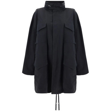 MAISON MARGIELA Zwarte Jassen met Opstaande Kraag Maison Margiela , Black , Dames - S,Xs,2Xs