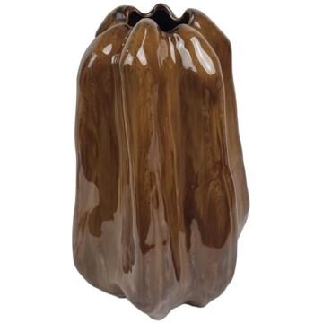 mansion atmosphere Vaas Merano keramiek 16,5x15x25,5cm bruin