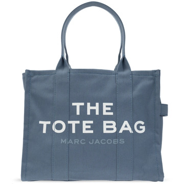 MARC JACOBS The Small Tote shopper van canvas met logoprint Staalblauw - 1 maat