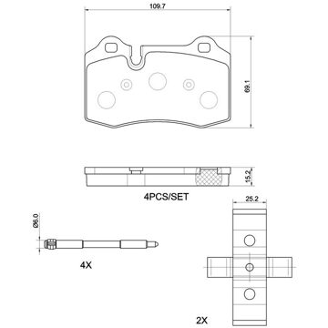 Maserati Remblokkenset, schijfrem P48007