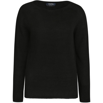 Max Mara Geribbelde Linnen Trui Max Mara , Black , Dames