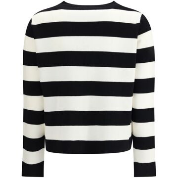 Max Mara Gestreepte Trui Met Grafisch Ontwerp Zwart