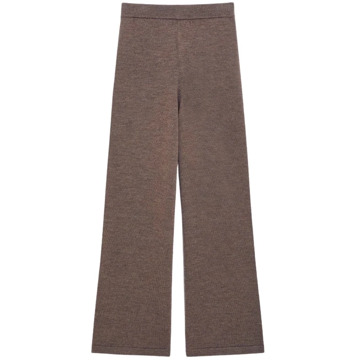 Max Mara Luxe Wollen Elastische Taille Broek Max Mara , Brown , Dames - Xl,L,M,S,Xs