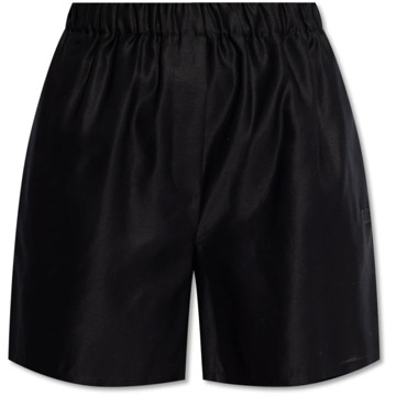 Max Mara Piadena shorts met logo Max Mara , Black , Dames - Xs,3Xs,2Xs