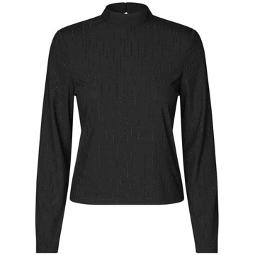 MbyM Gestreepte Lange Mouw Zwarte Top mbyM , Black , Dames - L,M,S,Xs