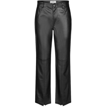 MbyM Zwarte vegan leren broek met wijde pijpen en splitjes Mayanna mbyM , Black , Dames - L,M,S,Xs