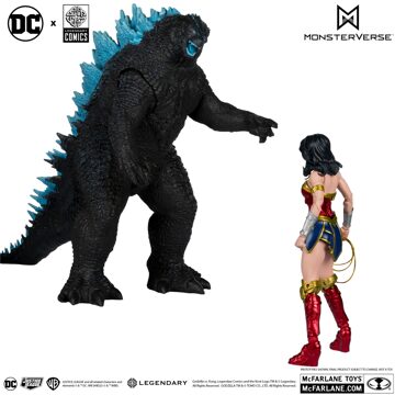 McFarlane Toys DC Justice League Monsterverse Wonder Woman Vs Atomic Blast Godzilla 2 Pack Action Figures
