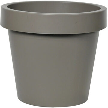 Mega Collections Plantenpot/bloempot - kunststof - taupe/bruin - buiten - D35 x H31 cm - Plantenpotten