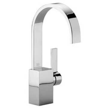 Mem wastafelkraan met sokkel en perlator met sprong 16.5cm met vaste uitloop chroom 3352178200 Chroom glans