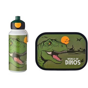 Mepal Campus Lunchset (Pop-Up Drinkfles en Lunchbox) - Dino Wit