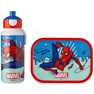 Mepal Campus Lunchset (Pop-Up Drinkfles en Lunchbox) - Spiderman Wit