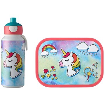 Mepal Campus Lunchset (Pop-Up Drinkfles en Lunchbox) - Unicorn Wit