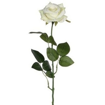 Mica Decorations kunstroos kunstbloemen - creme wit - 66 cm - boeketten - rozen