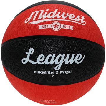 MidWest Basketball League Rubber Zwart/rood Maat 7