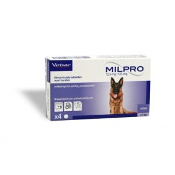 Milpro Ontwormingsmiddel - Hond Boven 5 Kg - 4 Tabletten