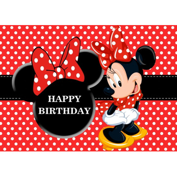 Minnie Birthday Party Background Cloth Disney Anime Children's Party Decoration Photo Wall Decoration Poster Girl Gift