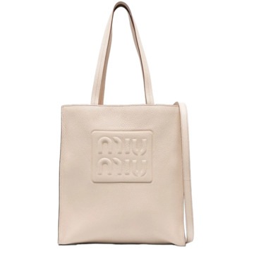 Miu Miu Madras Kalfsleren Tote Tas Miu Miu , Beige , Dames - ONE Size