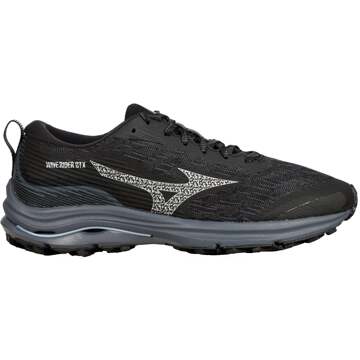 Mizuno Wave Rider GTX Hardloopschoenen Dames zwart - wit - grijs - 40 1/2