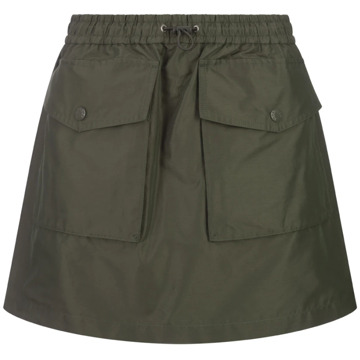 Moncler Groene Taffeta Twill Mini Rok Moncler , Green , Dames - S