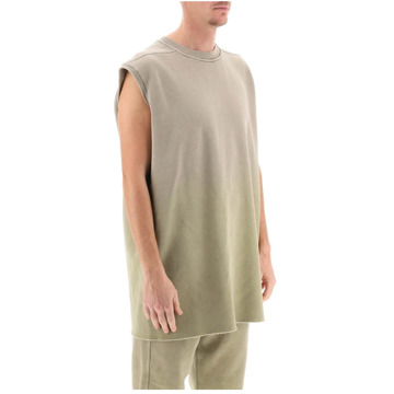 Moncler Rick Owens Mouwloos Fleece T-Shirt Moncler , Multicolor , Heren - M,S