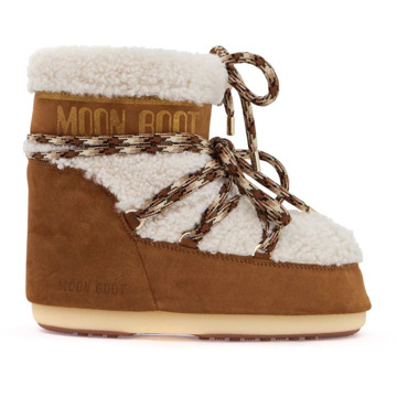 Moon Boot Shearling Snowboots met kruisveters Moon Boot , Brown , Dames - 39 Eu,36 EU