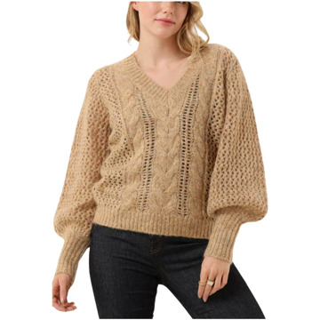 Mos Mosh Imma V-neck Knit Sweater MOS Mosh , Brown , Dames - Xl,L,M,S,Xs