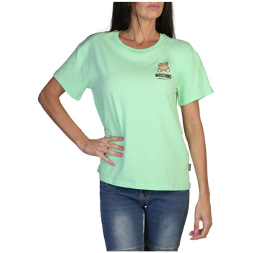 Moschino Dames T-shirt uit de Lente/Zomer Collectie Moschino , Green , Dames - M,S