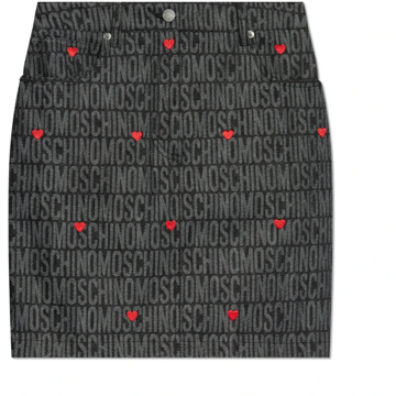 Moschino Rok met logo Moschino , Gray , Dames - M,S,Xs,2Xs