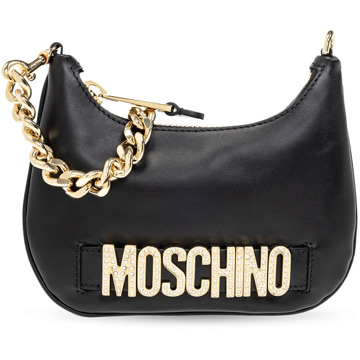 Moschino Schoudertas met logo Moschino , Black , Dames - ONE Size