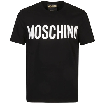 Moschino Zwarte Katoenen T-Shirt Klassieke Pasvorm Moschino , Black , Heren - Xl,L,M,S,Xs