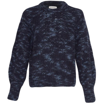 Moss Copenhagen Blauwe Melange Grof Gebreide Trui Alegra Moss Copenhagen , Blue , Dames - Xs/S,S/M,M/L