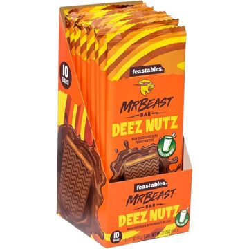 Mr Beast - Feastables Deep Nuts Chocolate Bar 60 Gram 10 Stuks