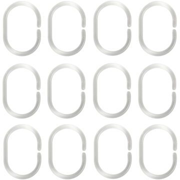 MSV Douchegordijnringen 12 Stuks Transparant