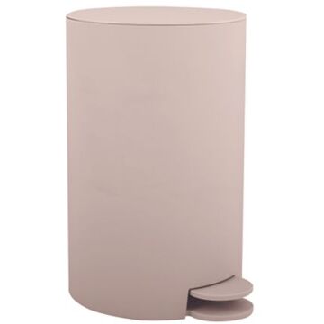 MSV kleine pedaalemmer - kunststof - beige - 3L - 15 x 27 cm - Badkamer/toilet - Pedaalemmers