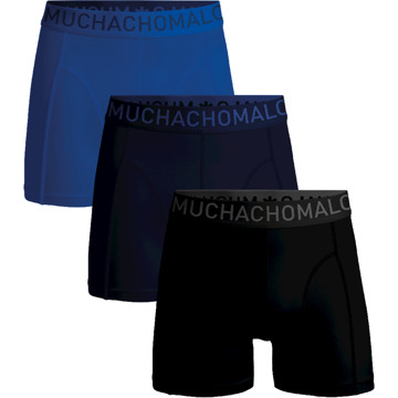 Muchachomalo Microfiber Boxers Heren (3-pack) zwart - donkerblauw - blauw - S