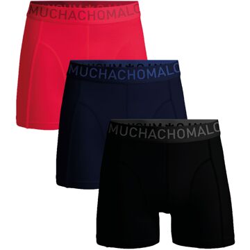 Muchachomalo Microfiber Boxers Heren (3-pack) zwart - donkerblauw - roze - S