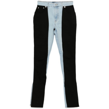 Mugler Twee-Tone Skinny Cut Denim Jeans Mugler , Blue , Dames - W26,W27,W28