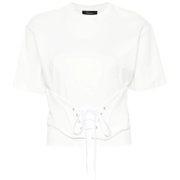 Mugler Witte Katoenen T-shirt Mugler , White , Dames - L,M